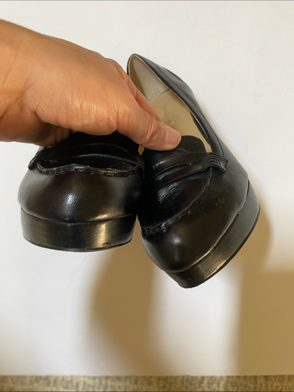 Nine West Black Leather Loafer-Style Platform Pumps - Picture 8 of 8